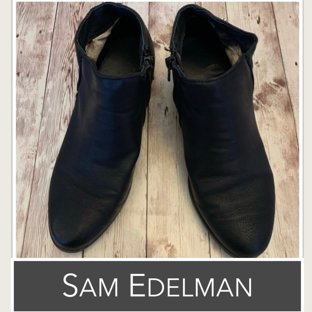 Sam Edelman Black Ankle Boots Inside Zipper Closure